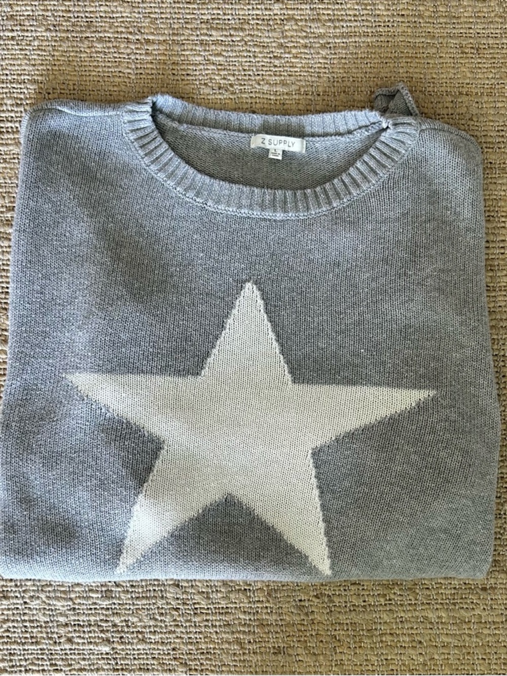 Z Supply Gray Star Sweater Size L